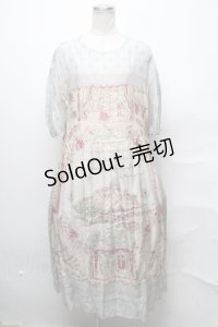 Jane Marple / Edinburgh souvenirsパフィースリーブドレス  グレー S-25-03-31-048-JM-OP-AS-ZS
