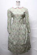 Jane Marple / Liberty William Morris いちご泥棒ワンピース  グリーン S-25-03-31-049-JM-OP-AS-ZS