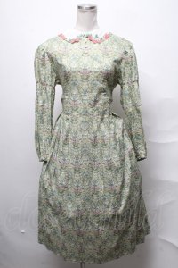 Jane Marple / Liberty William Morris いちご泥棒ワンピース  グリーン S-25-03-31-049-JM-OP-AS-ZS