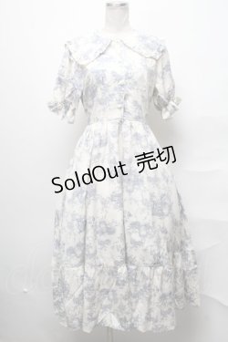 画像1: m petit by misako / トワルドジュイワンピース L オフｘ青 S-25-03-31-050-LO-OP-AS-ZS