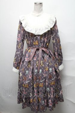 画像1: Melody BasKet / ちいさなぬいぐるみヨークワンピース  グレイッシュパープル S-25-03-31-051-LO-OP-HR-ZS