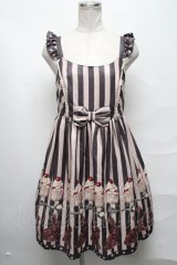 Emily Temple cute / カップケーキ＆チョコウサギノースリーブワンピース  グレー S-25-03-31-059-ET-OP-HR-ZS