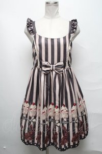 Emily Temple cute / カップケーキ＆チョコウサギノースリーブワンピース  グレー S-25-03-31-059-ET-OP-HR-ZS