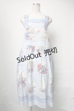 画像1: Jane Marple / Bonjour Parisエプロンドレス  サックス S-25-03-31-066-JM-OP-AS-ZS