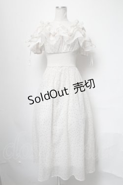 画像1: MAJESTIC LEGON / ドビードット切替ワンピース  オフｘ黒 S-25-03-31-068-LO-OP-AS-ZS