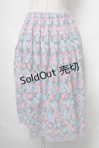 Jane Marple Dans Le Salon / お花刺繍スカート  黒ｘピンクｘサックス S-25-03-31-072-JM-SK-AS-ZS