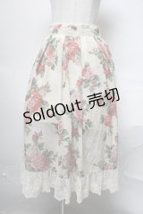 axes femme / ラフィネローズ柄タックスカート  オフ S-25-03-31-077-AX-SK-AS-ZS