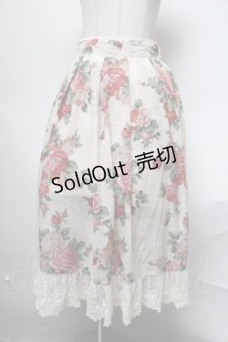 画像1: axes femme / ラフィネローズ柄タックスカート  オフ S-25-03-31-077-AX-SK-AS-ZS