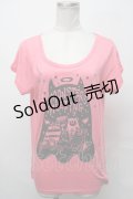 PEACE NOW / プリントTシャツ  ピンク S-25-03-31-009-PU-TO-HR-ZS