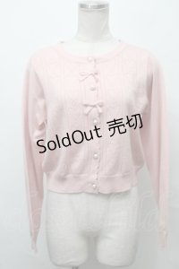 m petit by misako / AM*ハート透かしニットカーディガン S ピンク S-25-03-31-016-LO-TO-AS-ZS