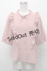 Fi.n.t / フリル使い5分袖ブラウス  ピンク S-25-03-31-017-CA-BL-HR-ZS