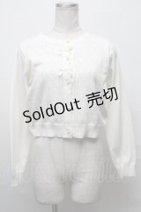 m petit by misako / AM*ハート透かしニットカーディガン S オフ S-25-03-31-019-LO-TO-AS-ZS
