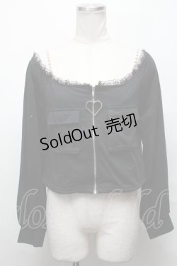 画像1: Ank Rouge / クロップドカーディガン  黒 S-25-03-31-020-CA-BL-AS-ZS