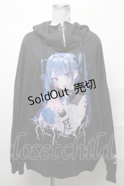 画像1: REFLEM / REFLEM×negi コラボスタンドプルパーカー  黒 S-25-03-31-025-PU-TO-HR-ZS