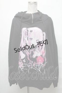画像1: REFLEM / REFLEM×negi コラボスタンドプルパーカー  黒 S-25-03-31-026-PU-TO-HR-ZS