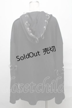 画像2: REFLEM / ピアスリングプルオーバーパーカー  黒 S-25-03-31-028-PU-TO-HR-ZS