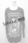KILL STAR / pt長袖カットソー  黒 S-25-03-31-034-SL-TO-AS-ZS