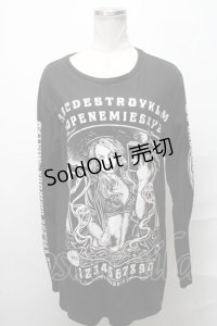 KILL STAR / pt長袖カットソー  黒 S-25-03-31-034-SL-TO-AS-ZS