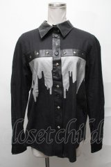 PEACE NOW / 襟切替シャツ  黒 S-25-03-31-035-PU-BL-AS-ZS