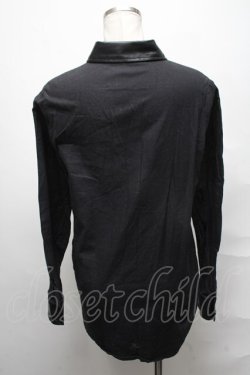 画像2: PEACE NOW / 襟切替シャツ  黒 S-25-03-31-035-PU-BL-AS-ZS