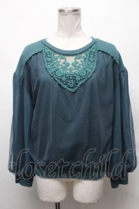 axes femme POETIQUE / チュールレイヤードトップス  グリーン S-25-03-31-038-AX-TO-HR-ZI