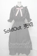 m petit by misako / NINA'SコラボAMハイショクメローワンピース  黒ｘピンク S-25-03-31-039-LO-OP-AS-ZS