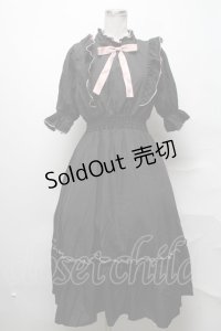 m petit by misako / NINA'SコラボAMハイショクメローワンピース  黒ｘピンク S-25-03-31-039-LO-OP-AS-ZS