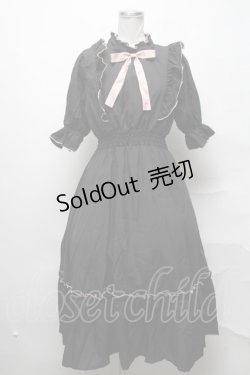 画像1: m petit by misako / NINA'SコラボAMハイショクメローワンピース  黒ｘピンク S-25-03-31-039-LO-OP-AS-ZS