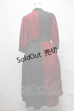 画像2: axes femme / バイカラープリーツワンピース  黒ｘ赤 S-25-03-31-040-AX-OP-HR-ZS