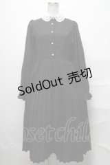m petit by misako / レース襟プリーツワンピース M 黒 S-25-03-31-041-LO-OP-AS-ZS