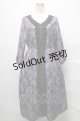 axes femme / ローズガーランド柄ロングワンピース  黒 S-25-03-31-043-AX-OP-HR-ZS
