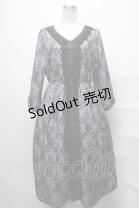 axes femme / ローズガーランド柄ロングワンピース  黒 S-25-03-31-043-AX-OP-HR-ZS