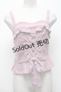 LIZ LISA / TOP刺繍ビスチェ  ピンク S-25-04-01-039-LO-TO-AS-ZS