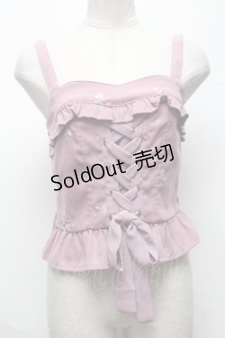画像1: LIZ LISA / TOP刺繍ビスチェ  ピンク S-25-04-01-039-LO-TO-AS-ZS