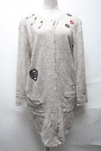 elements,H / 刺繍ロングカーディガン  ベージュ S-25-04-01-041-PU-TO-HR-ZS