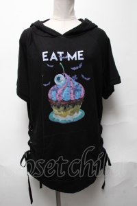 HELL CAT PUNKS / EAT MEプリントプルオーバー  黒 S-25-04-01-048-PU-TS-HR-ZS