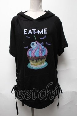 画像1: HELL CAT PUNKS / EAT MEプリントプルオーバー  黒 S-25-04-01-048-PU-TS-HR-ZS
