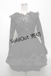 DARK IN LOVE / Pleated bat collar dress XS 黒 S-25-04-01-056-PU-BL-HR-ZS