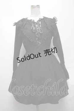 画像1: DARK IN LOVE / Pleated bat collar dress XS 黒 S-25-04-01-056-PU-BL-HR-ZS