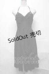 DARK IN LOVE / Gothic sexy ruffle low neckline dovetail lace dress S 黒 S-25-04-01-060-PU-TO-HR-ZS