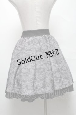 画像2: axes femme / トラベル柄スカート  グレー S-25-04-01-077-AX-SK-AS-ZT238