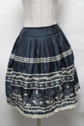 Jane Marple /お花刺繍スカート  紺 S-25-04-01-079-JM-SK-AS-ZS