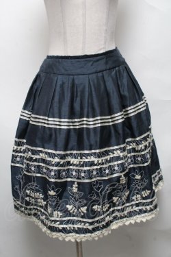 画像1: Jane Marple /お花刺繍スカート  紺 S-25-04-01-079-JM-SK-AS-ZS