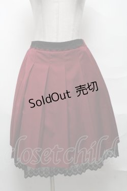 画像1: axes femme / プリーツミドルスカート  ワイン S-25-04-01-080-AX-SK-HR-ZS