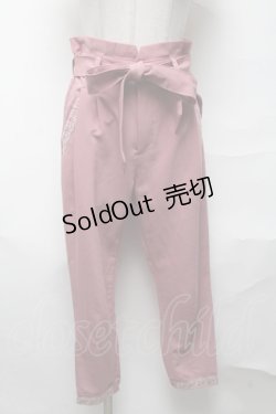 画像1: axes femme / スカラップ刺繍タックパンツ  ピンク S-25-04-01-084-AX-PA-AS-ZS