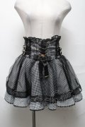 LIZ LISA / レースアップコルセットライクスカパン  黒ｘ白 S-25-04-01-085-LO-PA-AS-ZS