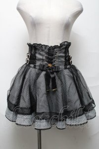 LIZ LISA / レースアップコルセットライクスカパン  黒ｘ白 S-25-04-01-085-LO-PA-AS-ZS