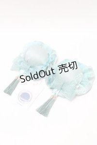 Hoshibako Works / 藤花集中華風お団子クリップ式ヘッドドレス  ミント S-25-04-01-019-LO-AC-AS-ZS