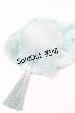 画像2: Hoshibako Works / 藤花集中華風お団子クリップ式ヘッドドレス  ミント S-25-04-01-019-LO-AC-AS-ZS