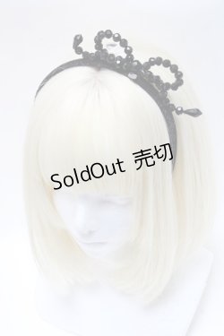 画像1: MILK / パールリボンカチューシャ  黒 S-25-04-01-027-ML-AC-AS-ZS
